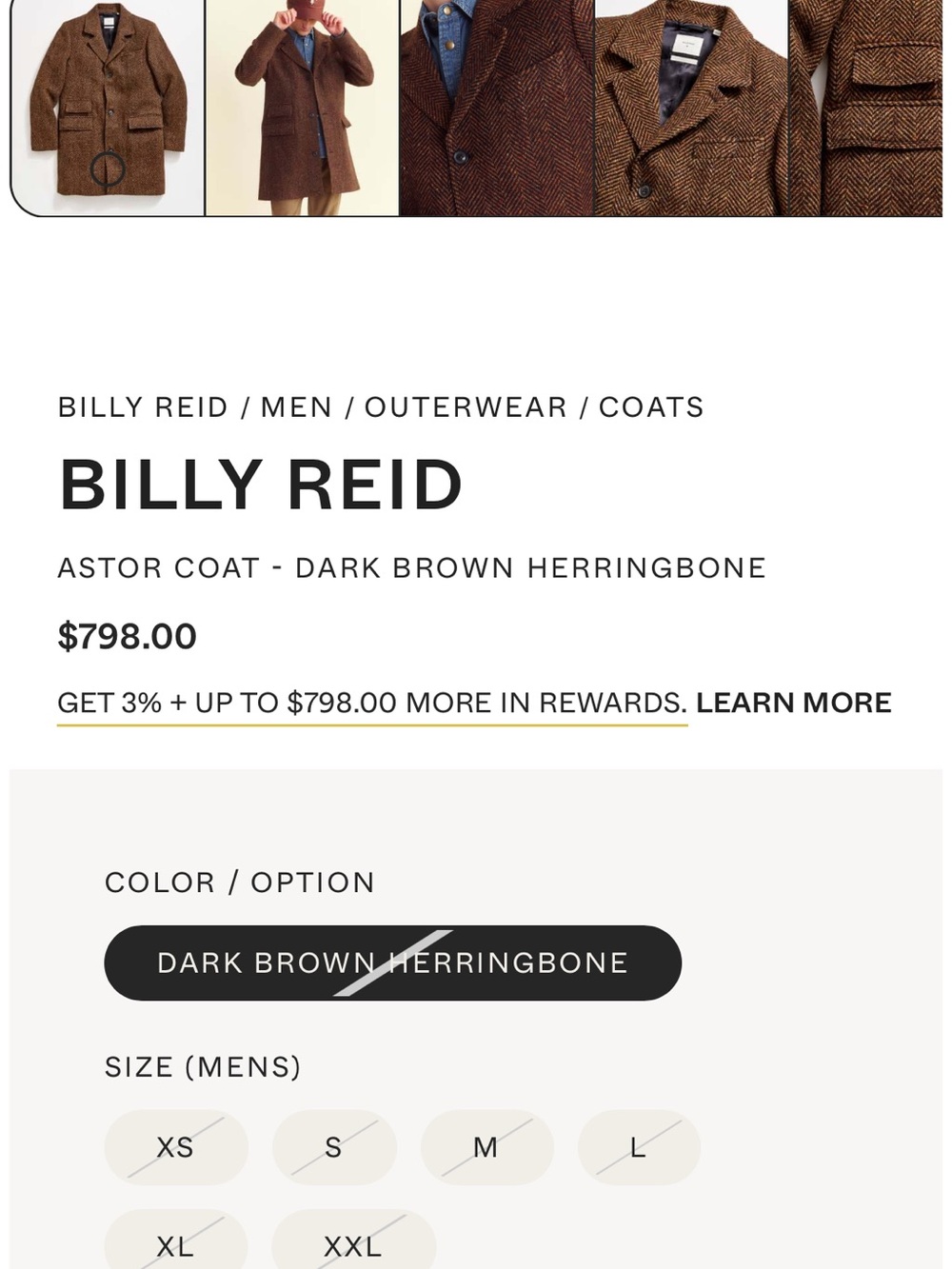 Billy Reid Dark Brown Herringbone Jacket Made in Italy - Picture 6 of 11